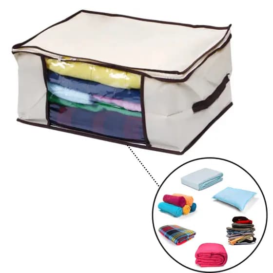 Kit Caixa Organizador Edredom E Guarda Roupa Multiuso Em TNT
