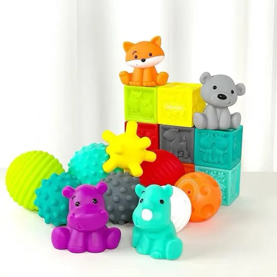 Brinquedo Fofo de Vinil para Banho de Bebê: Bola de Captura de Animais para Relaxamento