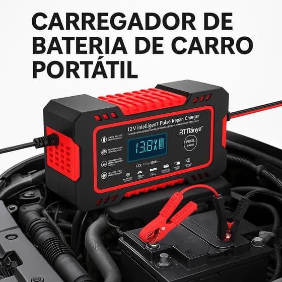 Carregador Bateria 12v Até 100 Amperes Carro Moto Caminhão Range Plane carregador bicicleta elétrica