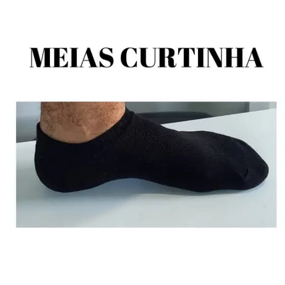 Kit 3 pares de Meias soquete 80% algodão
