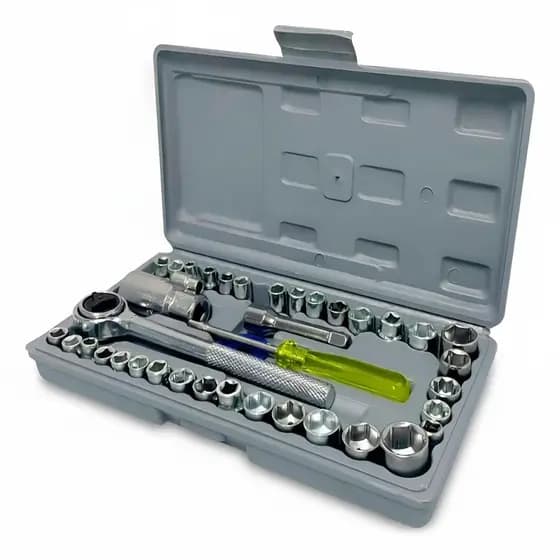 Kit Jogo Chave Soquete Catraca 40 Peças Ferramentas Maleta Caixa de ferramenta