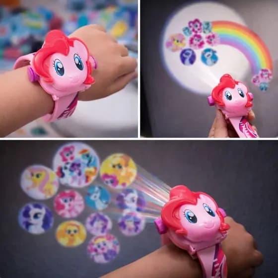 Relógio Infantil My Little Pony com Projetor 24 Imagens LED Digital Brinquedo Educativo Presente