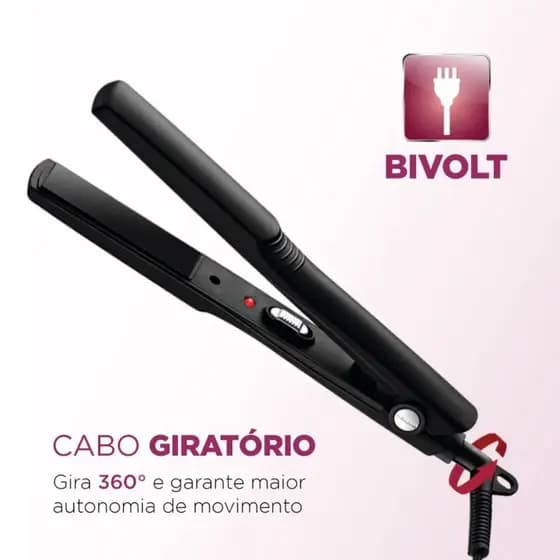 Prancha Alisadora Cabelos Bivolt 200ºc Tourmaline Ceramic Mondial 200ºc