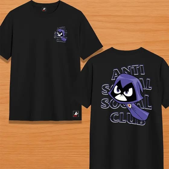 Camiseta Streetwear Masculina Feminina 100% Algodão Estampada JOVENS TITANS ANTI SOCIAL RAVENA