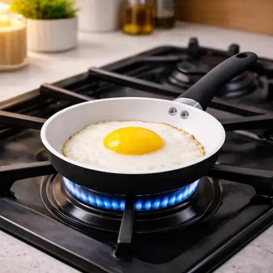 Frigideira Antiaderente 16cm Não Gruda Cerâmica Pequena Fácil Limpar Cabo Antitérmico Fogão Gás Cooktop Preto