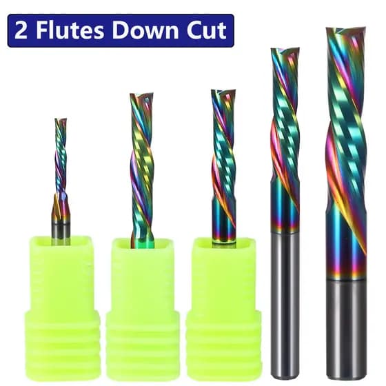 Fresa De Corte Para Baixo 3,175mm 4mm 5mm 6mm 2 Flautas Ferramentas De Madeira Topo De Broca De Carboneto