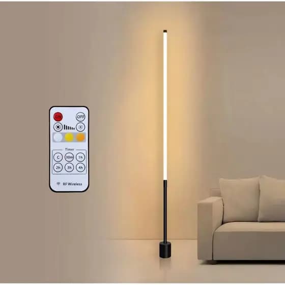 Luminária de chão led nórdica luz ambiente de canto acrílico c/ controle