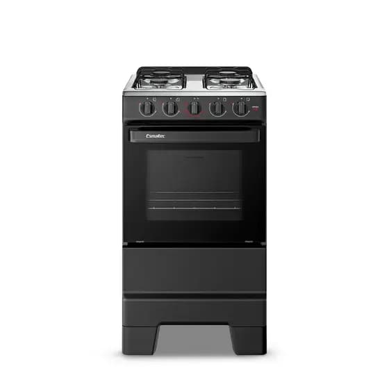 Fogão de Piso Esmaltec 4 Bocas com Acendimento Manual Preto Ideal Pop