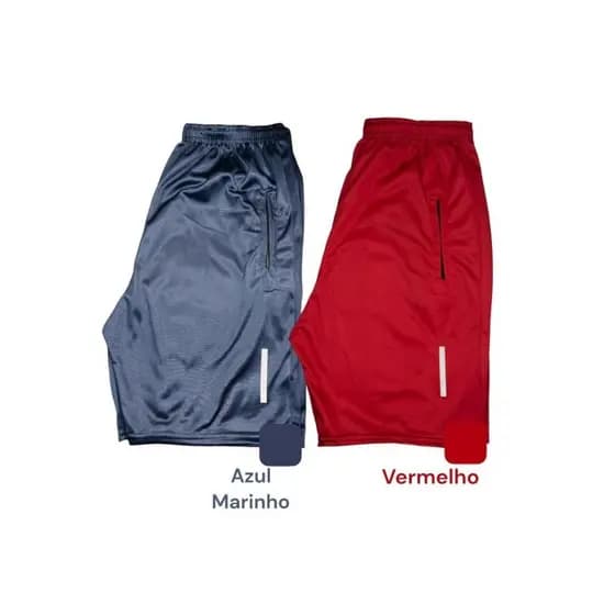 Short Esportivo Kit Promocional Com 2 Shorts Poliéster DryFit Esportes Treino