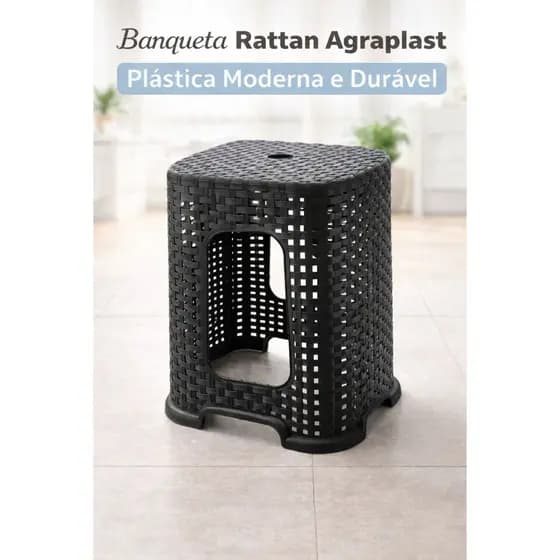 Banquetas Plástica Ratan Agraplast 47cm Trançado