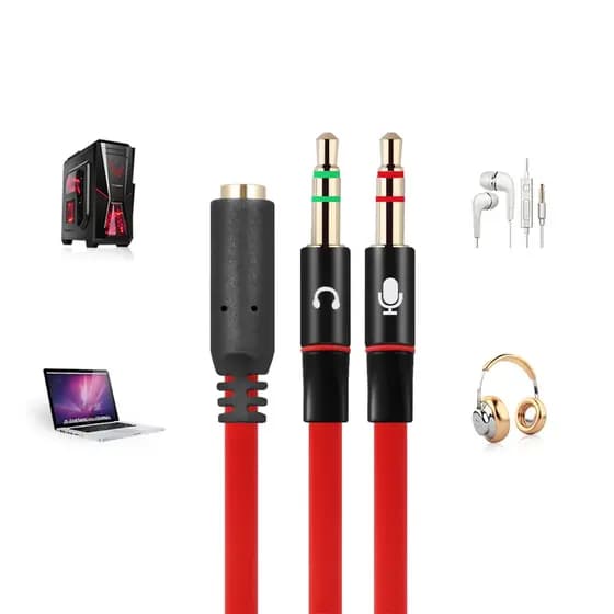 Adaptador Cabo De Áudio P3 Fêmea Para 2 P2 Macho PC - RE-CBO-01
