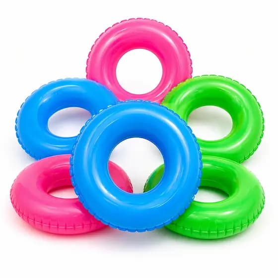 Kit 5 Boias Redondas Decorativas Para Festa Piscina Inflável Infantil Coloridas Praia Piscina
