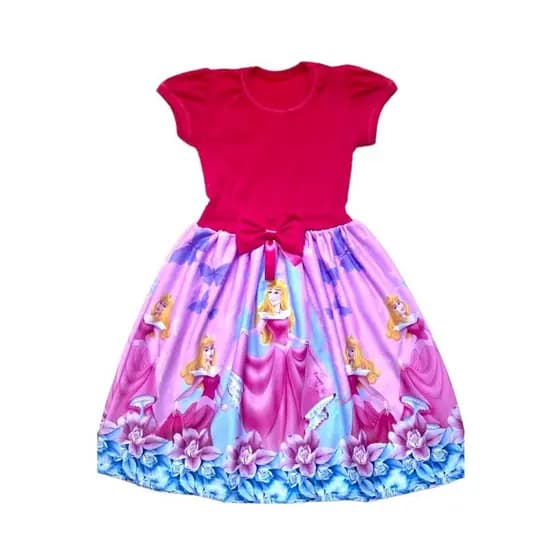 Vestido infantil temático da Princesa Aurora