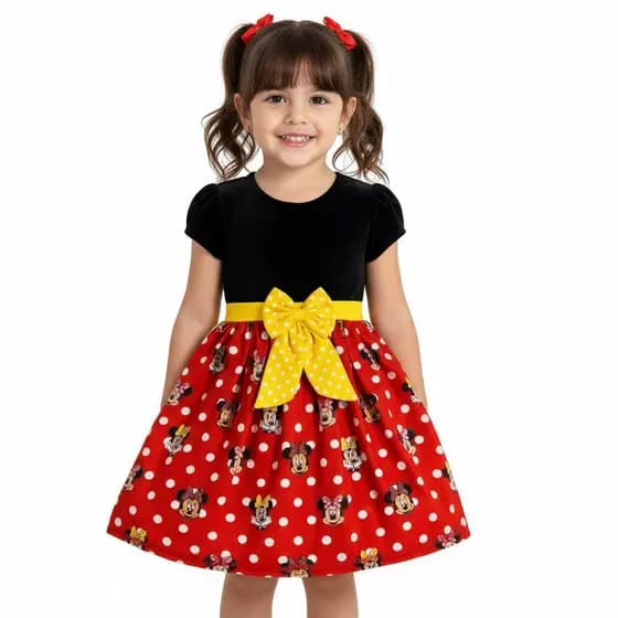 Vestido infantil temático da Minnie Festa