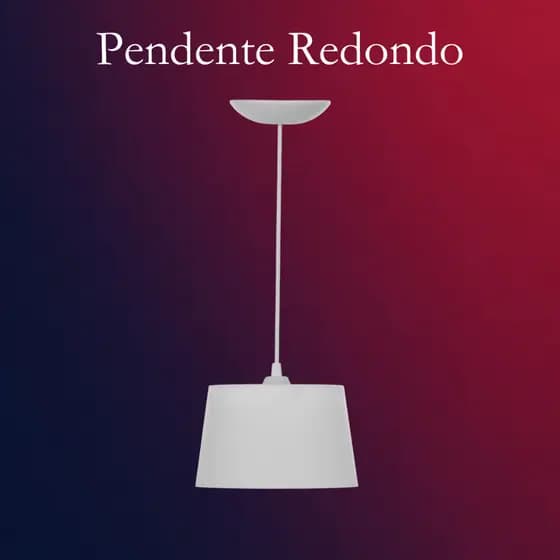 Pendente Redondo Luminária Soquete E-27 Termoplástico 110v/220v Branco Preto Azul Rosa Bebe Infantil Sala Quarto