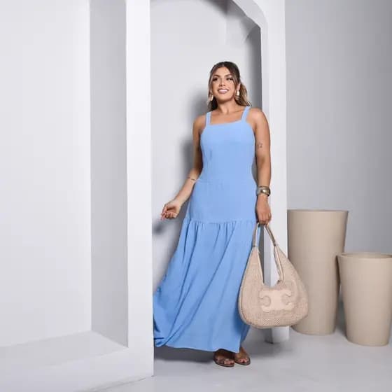 Vestido Longo Plus Size Levinho Feminino Casual Elegante Moda Evangélica Social Elegante Verão Moderno