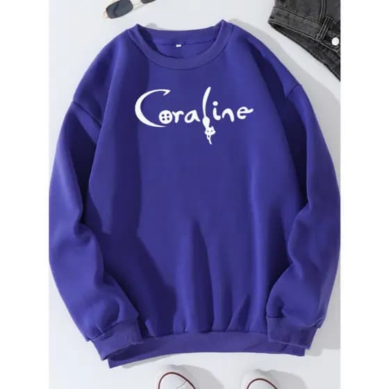 Moletom Coraline Mundo Secreto Filme Modelo Careca Flanelado Premium Blusa de Frio Casaco Inverno Feminina Unissex
