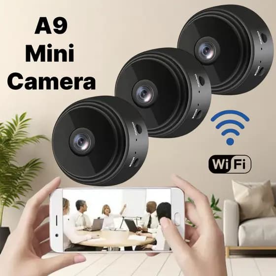 Kit 1-3 Câmeras A9 HD Mini com visão noturna Wifi Câmera 1080P Vigilância