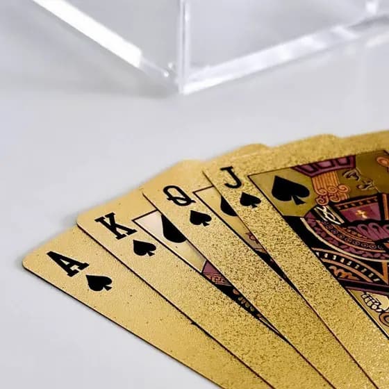 Baralho Dourado de Luxo Ouro Folheado A Prova D'agua