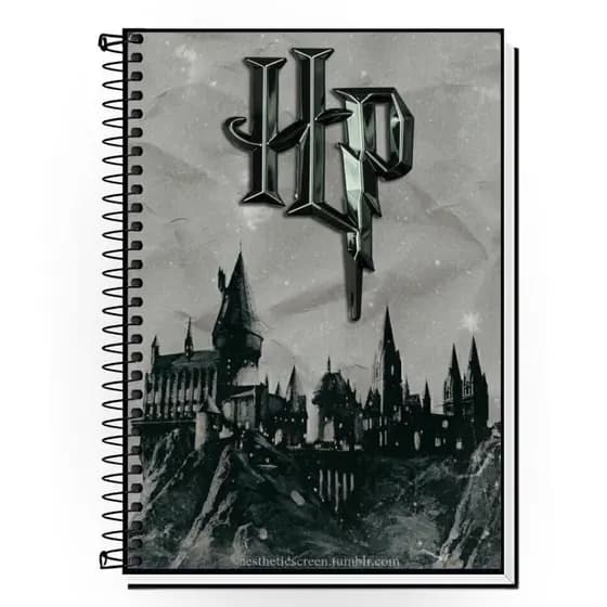 Caderno Personalizado Harry Potter | Capa Dura Plastificada | 1 a 20 Matérias | Escolar e Universitário | Design Hogwart