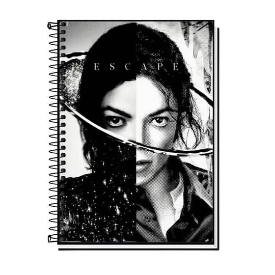 Caderno personalizado do astro michael jackson - capa dura exclusiva chicaco , 01 ate 20 materias , faculdade