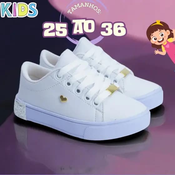 Tênis Infantil Feminino para Meninas Conforto e Leveza Diária Envio Imediato