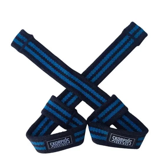Par Straps 100% algodão AZUL para academia, cross fit e musculação.