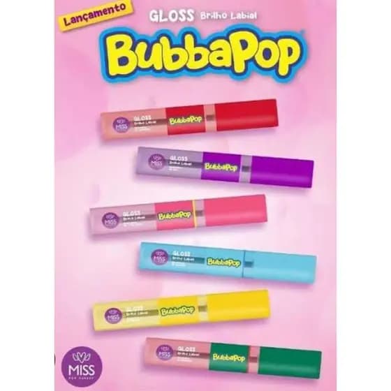 GLOSS BRILHO LABIAL Bubbapop - Vários sabores