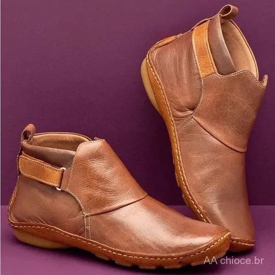 Botas Femininas 2022 Curtas/Velcro/Calcanhar Baixo/Martin