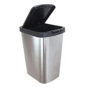 LIXEIRA COM TAMPA CLICK | LABEL METALIZADO INOX – 09 LITROS