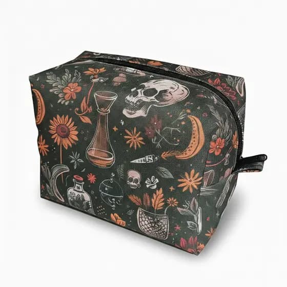 Necessaire Feminina Grande Estampada Estojo Porta Maquiagem Organizador de Viagem