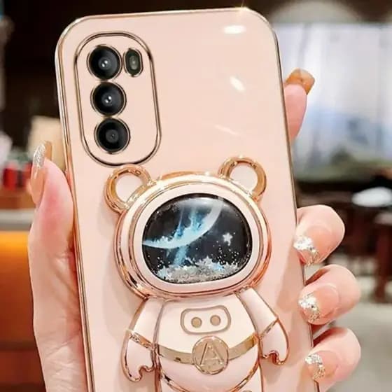 Capa Capinha Suporte Astronauta Brilho Samsung A05,A15,A25,A35,A55,A06,A16,A26,A36,A56,M15,M35,M55