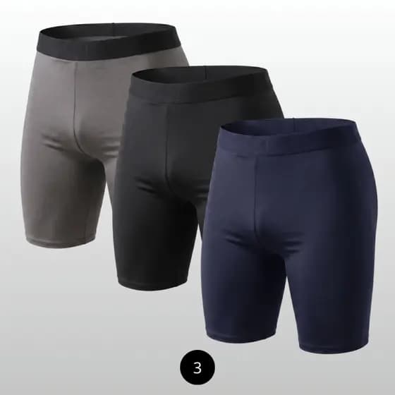 Kit 3 Bermuda Térmica Unissex Segunda Pele Compressão Proteção Uv 50+ Anti Assaduras Esportes