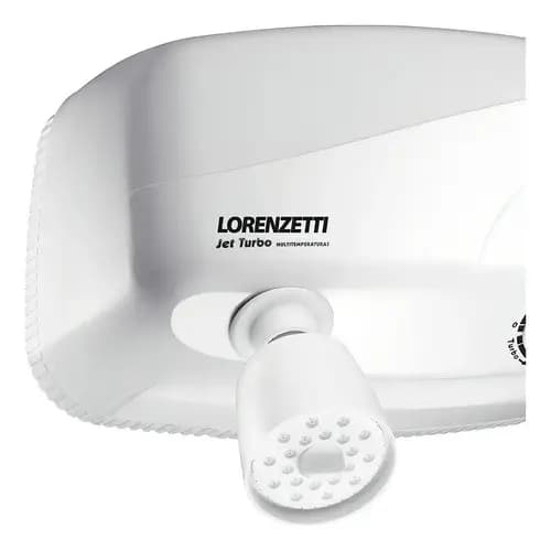 Chuveiro Elétrico De Parede Lorenzetti Jet Turbo Multitemperaturas Branco 7.8kw 220v