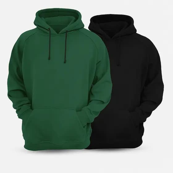 Kit 2 Blusas Moletom Canguru Com Capuz Liso Frio Unissex Feminino e Masculino Com Bolso Inverno