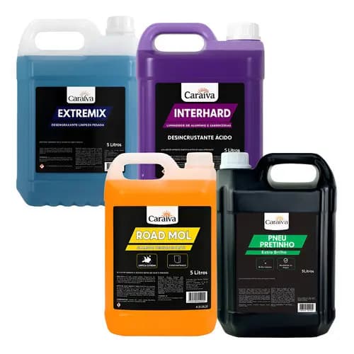 Kit Lava Jato Limpeza Pesada Desengraxante Motor Chassi Carrocerias Lm Mol Pretinho Brilho