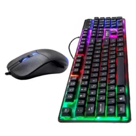 Teclado Gamer Semi-Mecanico Luminoso + Mouse Gamer 1600Dpi