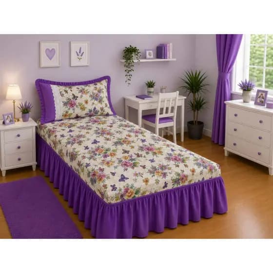 JOGO DE CAMA COBRE LEITO COLCHA SOLTEIRO OXFORD COM BARRA