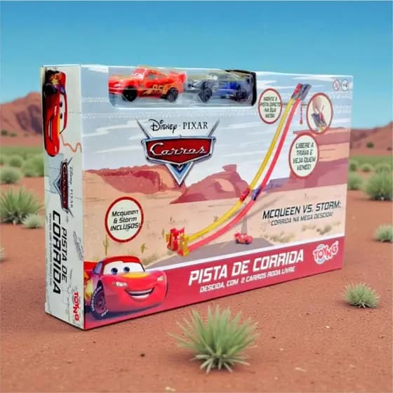 Pista de Corrida Carros Roda Livre Disney Diversão McQueen