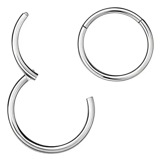 Piercing Argola Click Titânio Prata Helix Septo Cartilagem Daith Unissex Antialérgico