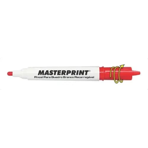 Pincel para Quadro Branco Vermelho MP619 Unidade Recarregável Masterprint
