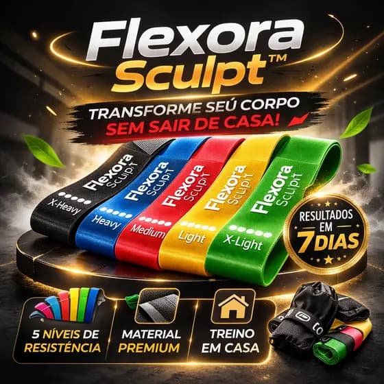 Conjunto 5 Faixas Elásticas Mini Band – Treino em Casa, Funcional e Fisioterapia