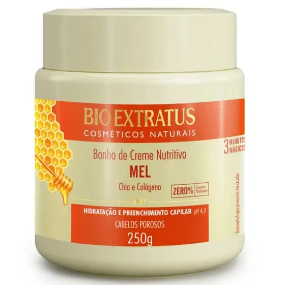 BANHO DE CREME MEL 250g (HIDRATAÇÃO,CABELOS POROSOS )