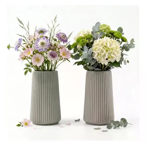 2 Jarros Decoração Para Plantas Branco Cimento Moderno