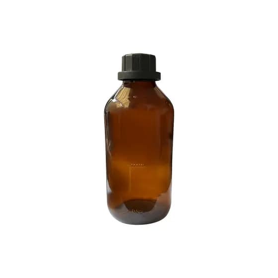 5 Frascos de Vidro Âmbar 1000ml Boca Larga com Tampa