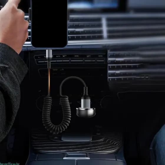 besteffie Enrolado USB Type C Carregador Telescópico Linha Fio Comprimento Ajustável Até 1 5m