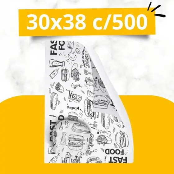 Papel Acoplado Para Lanches E Frios 30x38cm C/500