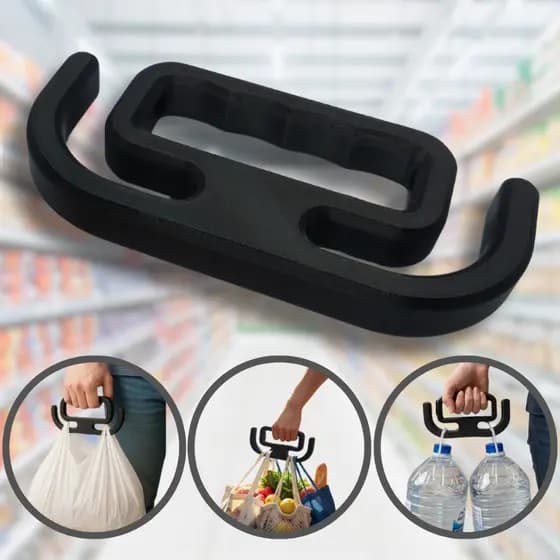 Carregador Sacolas Mercado Ergonômico Alça Plástica Eco Bag Compras Reforçado Não Machuca As Mãos
