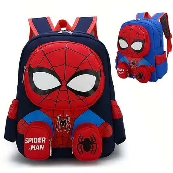 Mochila Homem Aranha Cartoon Super Heróis Mochila Menino idade 3-6anos