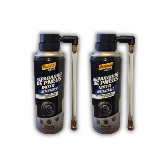 Kit C/2 Reparador Instantâneo de Pneu Moto Rápido e Seguro - Mundial Prime